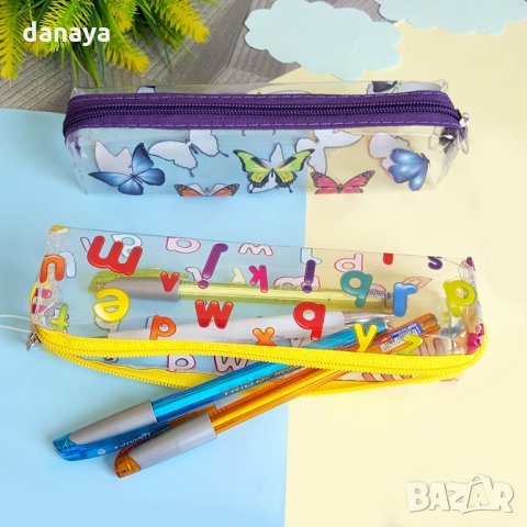 2358 Прозрачен несесер за училище с цветни картинки, снимка 2 - Ученически пособия, канцеларски материали - 33918884