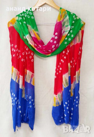 Ръчно оцветени шалове щата Раджастан (107-116), снимка 5 - Шапки - 15501219