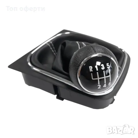 Топка за скоростен лост с маншон съвместима с VW Golf V  VI 03-12 с 6 скорости - бял конец