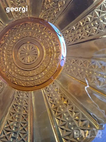 голямо стъклено плато цвят кехлибар 21/6, снимка 6 - Прибори за хранене, готвене и сервиране - 49971710