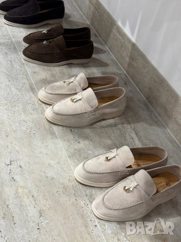 мокасини от естествен велур loro piana 