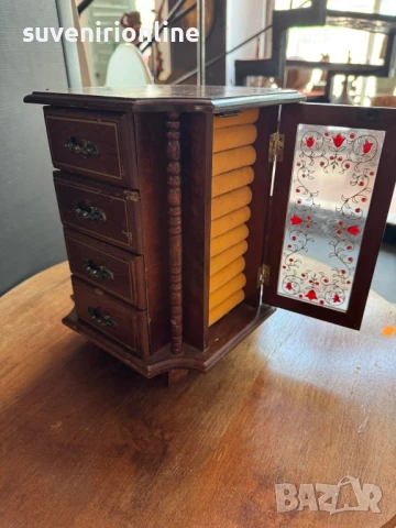 старинна дървена кутия за бижута четиристранна, снимка 2 - Антикварни и старинни предмети - 51093014