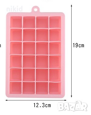 24 бр куб кубчета квадрат силиконов молд форма калъп за фондан шоколад гипс сапун бонбони желе лед , снимка 2 - Форми - 41454578