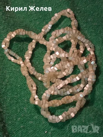 ПРЕКРАСНА СТАРА ОГЪРЛИЦА ФИНО РЪЧНО ИЗРАБОТЕНА от ФАСЕТИРАНИ МЪНИСТА РЕТРО БИЖУ 39689, снимка 13 - Антикварни и старинни предмети - 47034870