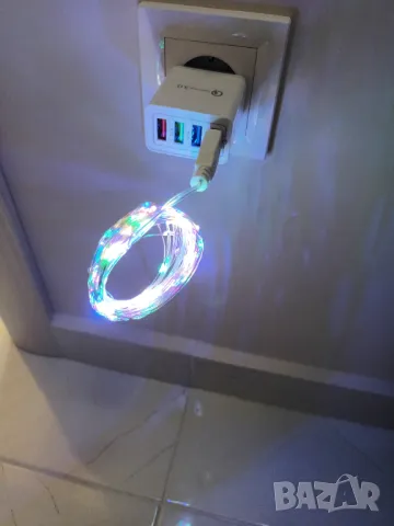 LED коледни мини лампички USB, 5м, 10м мини цветни Лед лампи, снимка 2 - Лед осветление - 48385244
