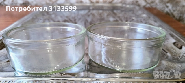 Три КЕРАМИЧНИ съдчета за ядки; Две стъклени купички за крем, снимка 10 - Други - 51698349