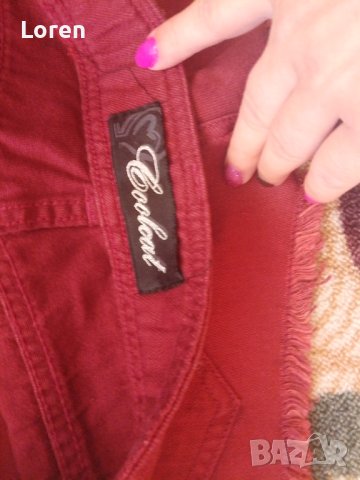 Като нови!❤️Cool cat❤️Къси дънки цвят бордо, снимка 10 - Дънки - 41460221