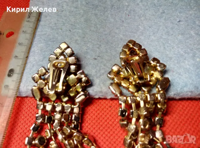 ПРЕКРАСНИ СТАРИ КРИСТАЛНИ РЕТРО КЛИПС ОБЕЦИ ФАСЕТИРАН БОХЕМСКИ КРИСТАЛ 47399, снимка 5 - Антикварни и старинни предмети - 47336265