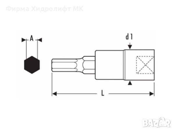 EXPERT E031907 Вложка 10мм с накрайник шестостен 1/2", снимка 2 - Гедорета - 41382686