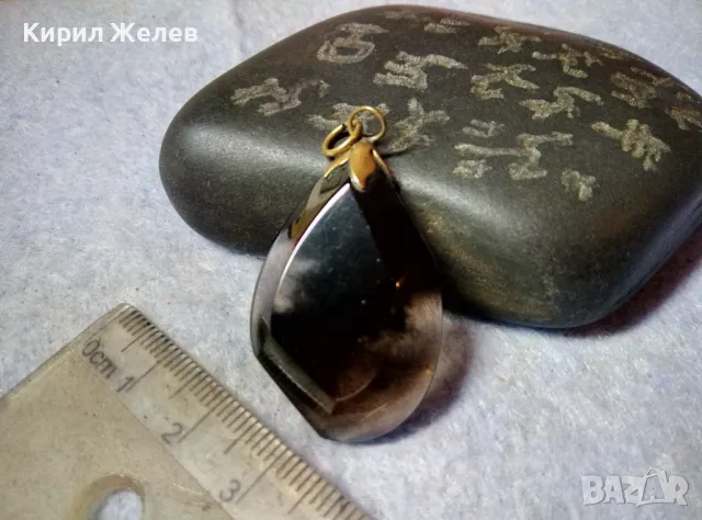 СТАР КРИСТАЛЕН РЕТРО АРТ МЕДАЛЬОН ОПУШЕН КВАРЦ и БРОНЗ 39248, снимка 6 - Антикварни и старинни предмети - 48828804