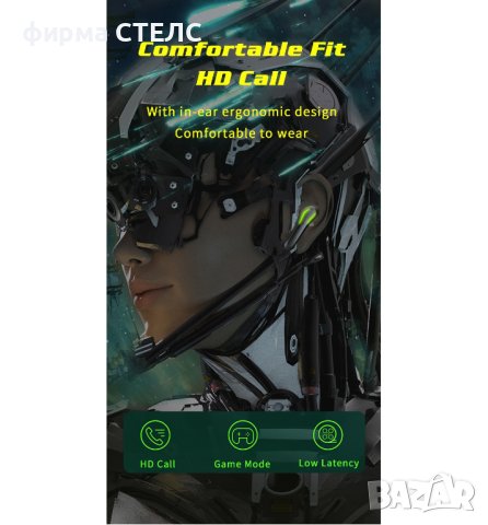 	 Геймърски слушалки STELS JX17, True Wireless, IPX4, Bluetooth, Touch Control, Черен, снимка 3 - Безжични слушалки - 41514936