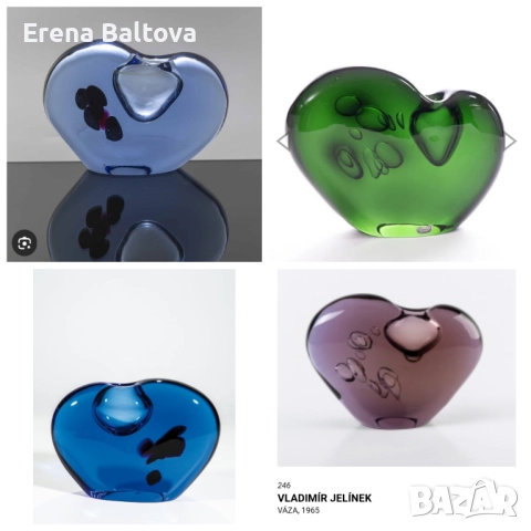 ♥Стъклена арт скулптура ваза Бохемия, снимка 2 - Вази - 52747985