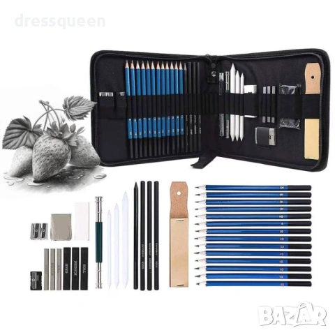 4822 Пълен комплект професионални моливи за скициране: От детайлно 5H до дълбоко 8B, снимка 7 - Ученически пособия, канцеларски материали - 53733024