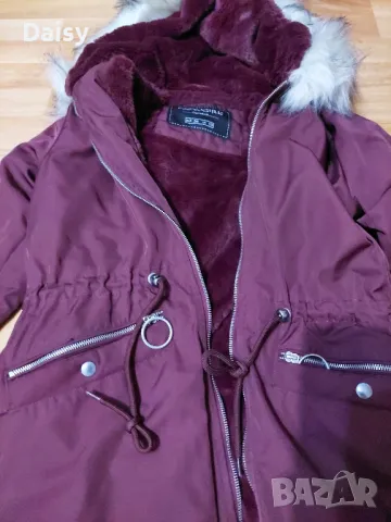 Дамско яке парка бордо, снимка 2 - Якета - 47893236