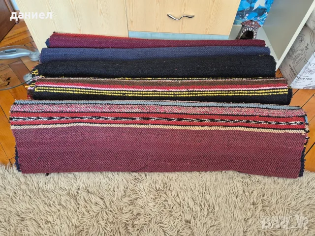 5 бр. ръчно тъкани черги, пътеки - не използвани
