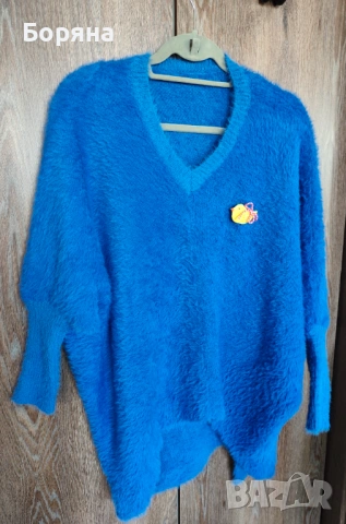 НАМАЛЕН - Нов пухкав пуловер бутик Vision с брошка, снимка 11 - Блузи с дълъг ръкав и пуловери - 38572644