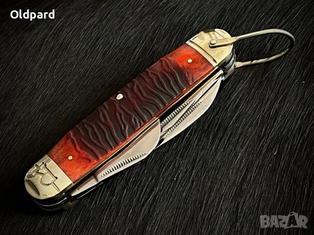 Сгъваем колекционерски ловен нож (Tiger Stripe)., снимка 4 - Ножове - 41224441