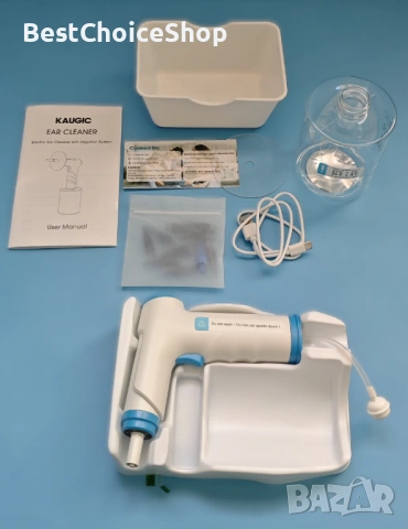 Комплект за почистване на уши, 1800 mAh, 500 ml, бял/син, снимка 2 - Други - 53841704