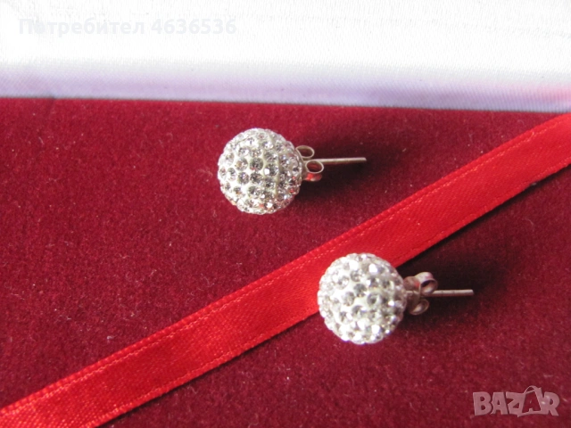Сребърни обеци , цирконии ,маркировка 925