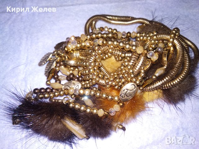 ШАРМАНТНА ВИНТИДЖ АРТ с ПОЗЛАТА ОГЪРЛИЦА от БЛАГОРОДНА СТОМАНА и ПУХЧЕТА 9308, снимка 15 - Колиета, медальони, синджири - 41860894