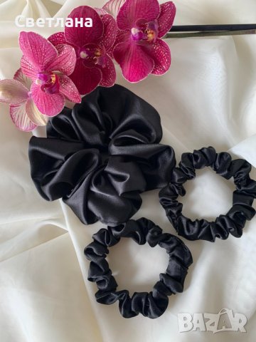 Сатенени скрънчита на едро и дребно - 45 десена, снимка 9 - Аксесоари за коса - 41501335