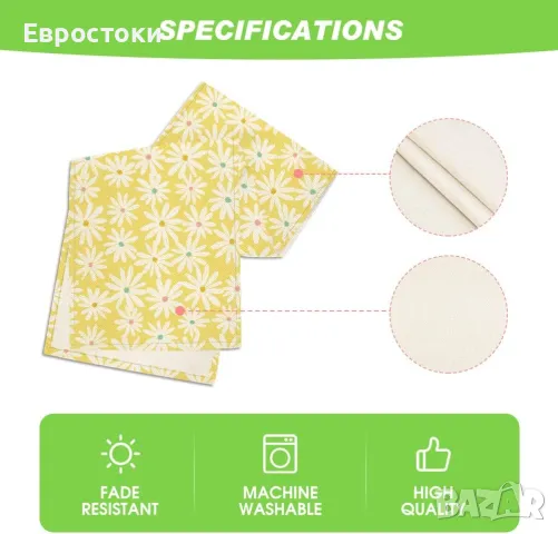 Artoid Mode Раннел Цветя. Декорация за празнична маса 40 x 100cм. Синьо, жълто, снимка 9 - Други - 49119787