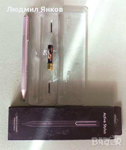 Нов метален Active Stylus – комплект с батерия и писци, снимка 3 - Лаптоп аксесоари - 52750530