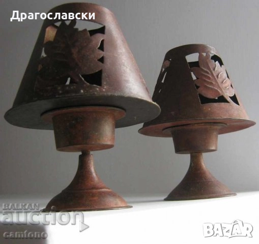 Свещници: Кораб и Стар ажурен градински фенер, свещник, за свещ ламарина метал, стъкло, снимка 12 - Антикварни и старинни предмети - 28874093