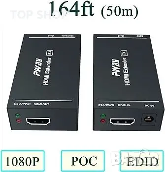 PWAY 1080p 60Hz 3D HDMI удължител през единичен кабел Cat5e/Cat6/Cat 7, Full HD, снимка 3 - Друга електроника - 48794425