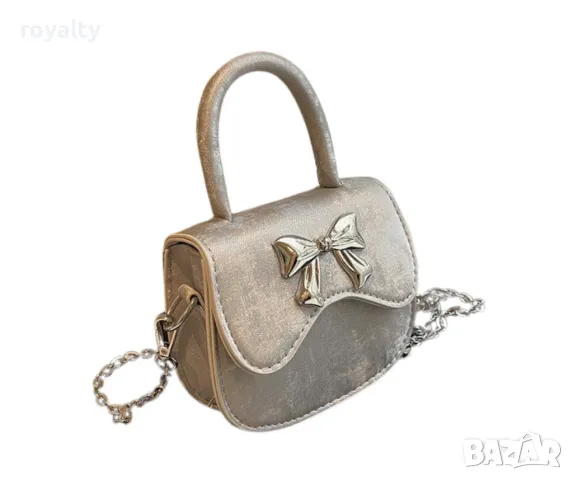 Дамска чантичка с панделка като метален акцент, снимка 4 - Чанти - 49053431