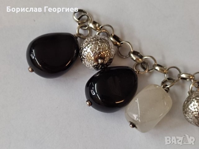 Сребърна гривна с камъни 925, снимка 4 - Гривни - 35891748