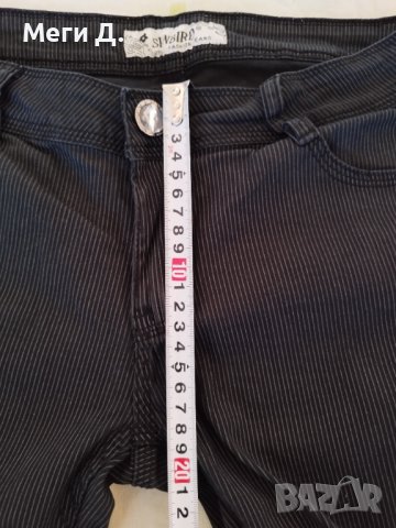 Черен панталон на райета+1 панталон подарък, размери 29-28/М, снимка 6 - Панталони - 40823837