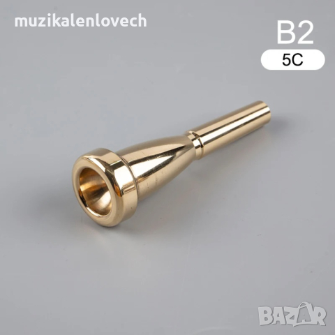 Професионален мундщук за Б Тромпет Злато 3C/5C/7C Brass Trumpet Mouthpiece Small Mouth for Bach , снимка 3 - Духови инструменти - 30986094