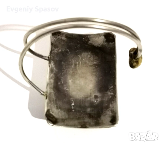 Винтидж Ръчно изработена Гривна La Tappy, Френски Бруталист Модернист от 1970-те, снимка 9 - Гривни - 51591276