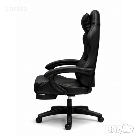 Премиум геймърски стол с масажна функция, поставка за крака и ергономична метална рамка, PU кожа, снимка 6 - Столове - 53459847