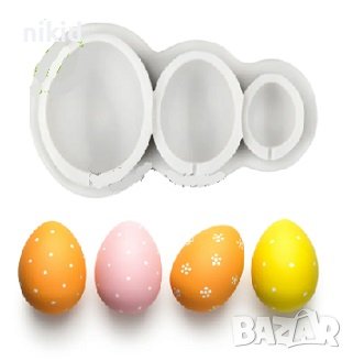 3 яйца яйце силиконов молд форма фондан декор украса, снимка 1 - Форми - 41868702