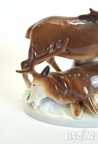Порцеланова фигурка на елени - Thuringia, Германия, снимка 6 - Статуетки - 53840949