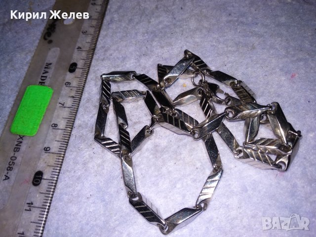 СТИЛЕН ЛЪСКАВ УНИСЕКС ЛАНЕЦ от БЛАГОРОДНА НЕРЪЖДАЕМА СТОМАНА с БЯЛА ПОЗЛАТА 18684, снимка 6 - Колиета, медальони, синджири - 41483939