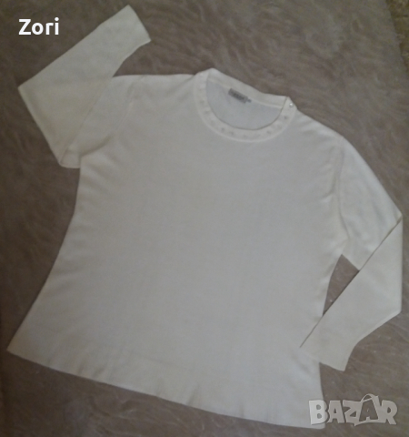 Бяла блуза фино тъничко плетиво с красиво деколте 2ХЛ/3ХЛ  размер , снимка 1