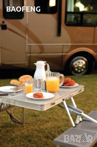 @ Нови от ВНОСИТЕЛ Алуминиева сгъваема маса с 4 стола за пикник ,85x67x67 см тип куфар, снимка 9 - Къмпинг мебели - 50102110