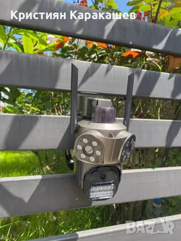 Тройна Външна WiFi Камера с три ектрана 10MP, ICSee, снимка 5 - IP камери - 50312073