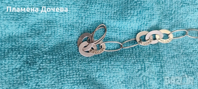 Сребърна гривна BVLGARI , снимка 3 - Гривни - 53615688