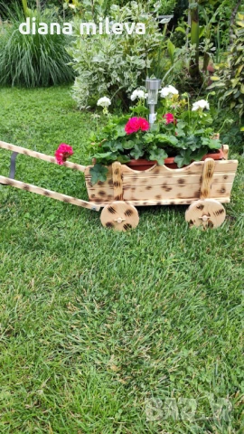 Дървена Каручка!!, снимка 10 - Декорация за дома - 49940014