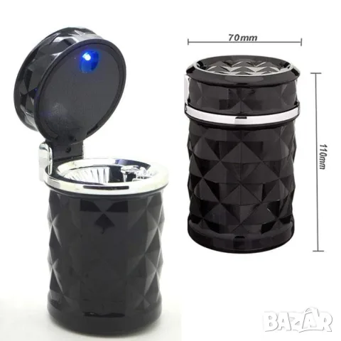 Пепелник за автомобил с LED и щипки за вентилация 11 cm, снимка 4 - Аксесоари и консумативи - 55863483
