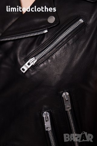 AMIRI Black Fringed Biker Leather Дамски Кожен Елек size 42 (M), снимка 8 - Якета - 42195724