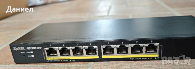 8 портов гигабитов PoE+ управляем суич Zyxel GS1900-8HP, снимка 4 - Суичове - 53399970