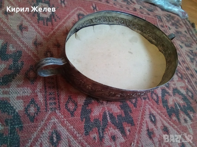 Античен поднос с дръжки декориран 54307