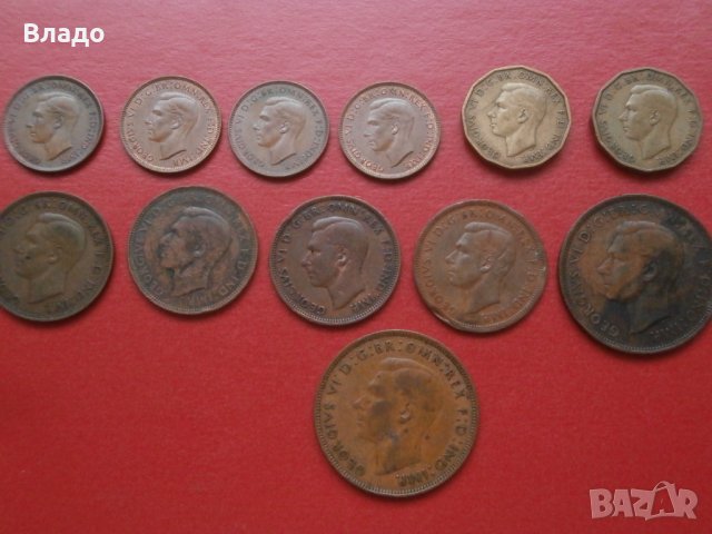 Лот стари не повтарящи се монети Великобритания Джордж VI, снимка 7 - Нумизматика и бонистика - 42373921