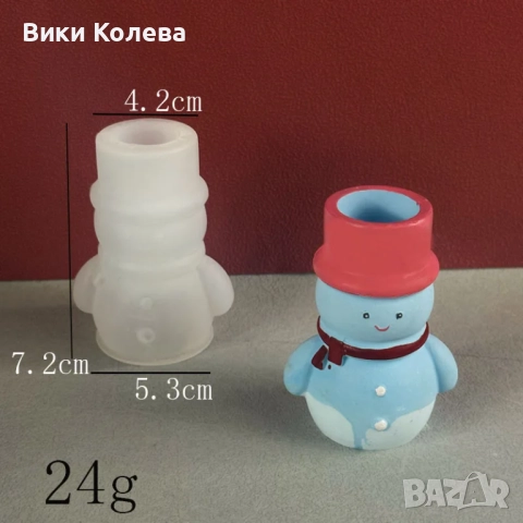 Силиконова Форма за Отливане на Снежен Човек - Идеален за Свещник 