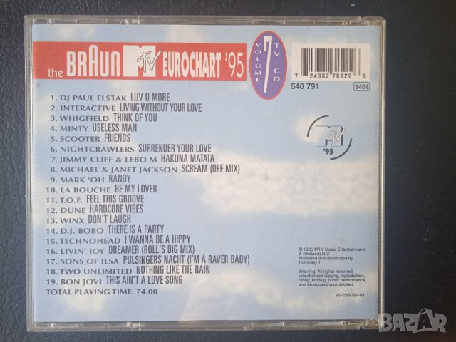 MTV Eurochart '95 - Volume 7 матричен диск , снимка 2 - CD дискове - 44243640